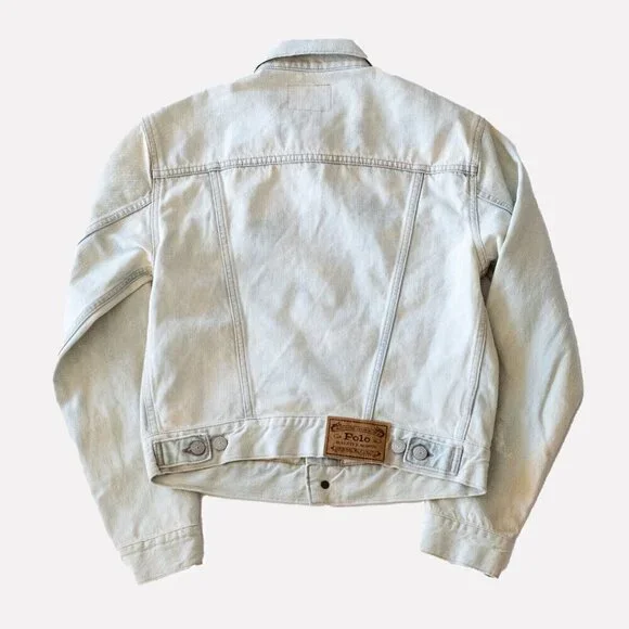 Polo Ralph Lauren Womens Jacket Blue Stone Wash Denim Distressed Trucker NWOT XS - Picture 3 of 7